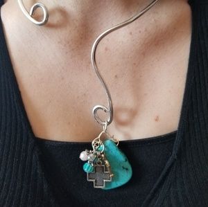 Hand made wire necklace with stone